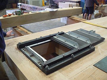 photo of gate paddle under construction