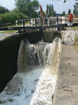 photo of flushing water down
