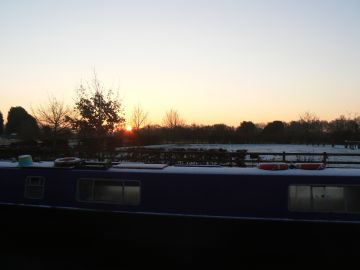 photo of sunrise over snowy fields at Fradley